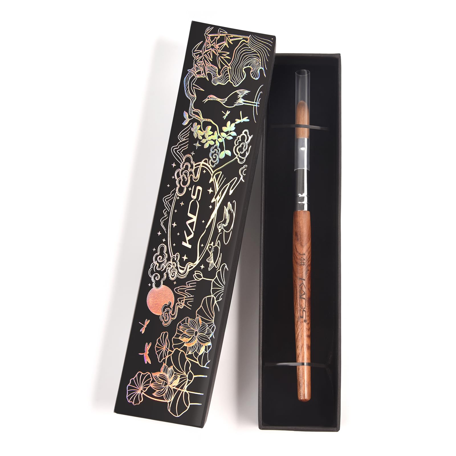 KADS Kolinsky Sable Acrylic Nail Brush for Acrylic Nails Nail Acrylic Powder and Liuqid with Chinese Style Gift Case 6# 8# 10# 12# 14# 16# 18# (6#)