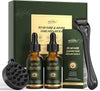 Rosemary & Biotin Hair Growth Oil, Rosemary Oil Hair Growth Serum with Derma Roller & Scalp Massager Hair Thickening Products Reduces Hair Loss Hair