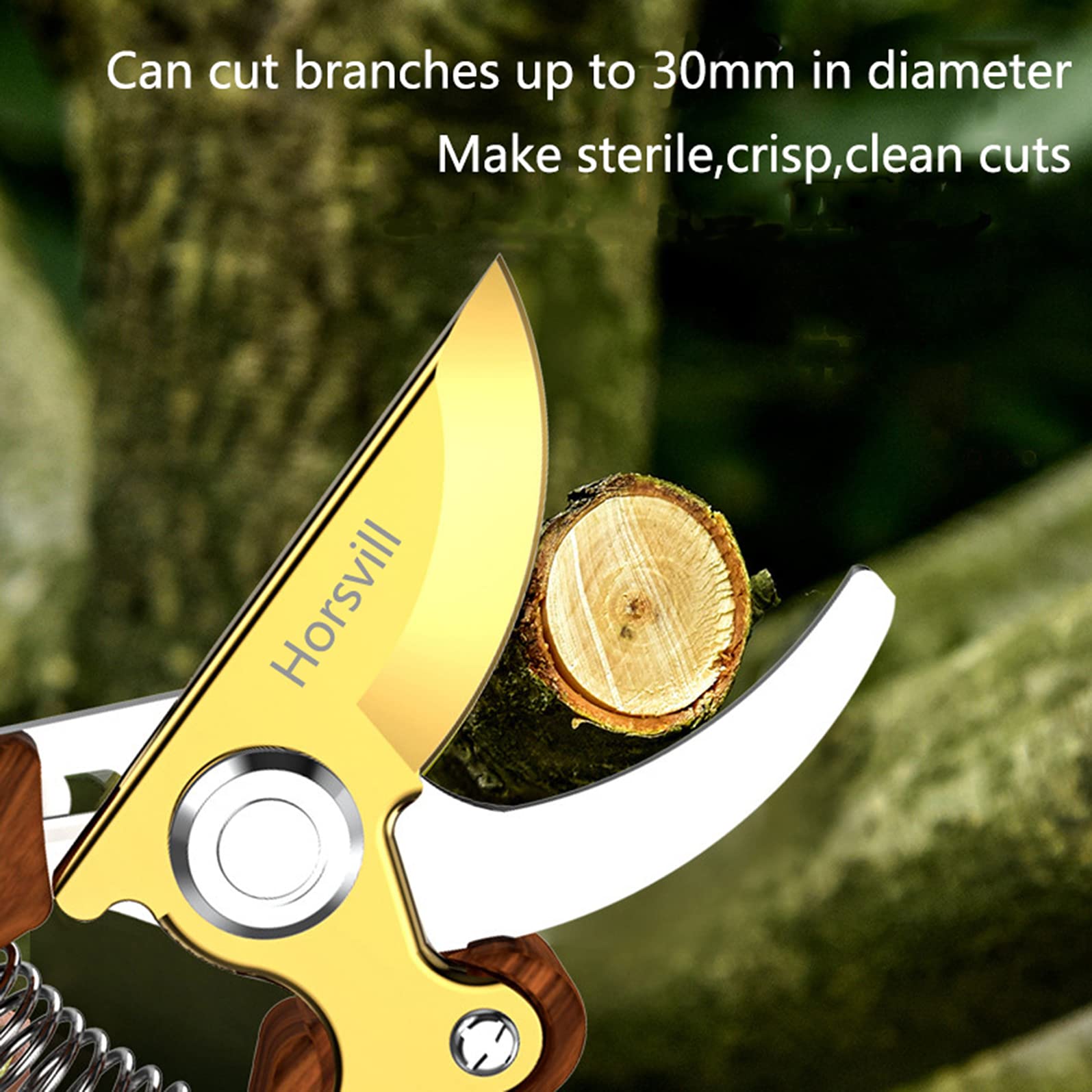 Horsvill Garden Shears, Pruning Scissors Made of Japanese SK4 Steel Blades, Garden Secateurs for Heavy Duty, Garden Snips and Flower Plants Clippers,