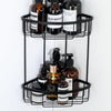 SAYAYO Corner Shower Caddy, 2-Tier Black Shower Basket Organiser SUS304 Stainless Steel Bathroom Corner Shelf Storage Shelves
