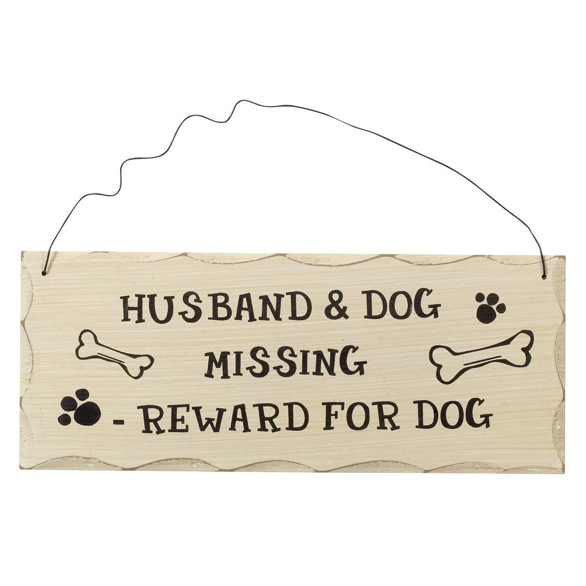 Wooden Door Plaque Sign - Husband and dog, reward for the dog