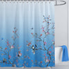 LIVETTY Ombre Blue Bird Extra Long Shower Curtain 200cm ? 200cm Drop Floral Butterfly Fabric Bathroom Curtain Mould Proof Spring Washable Shower