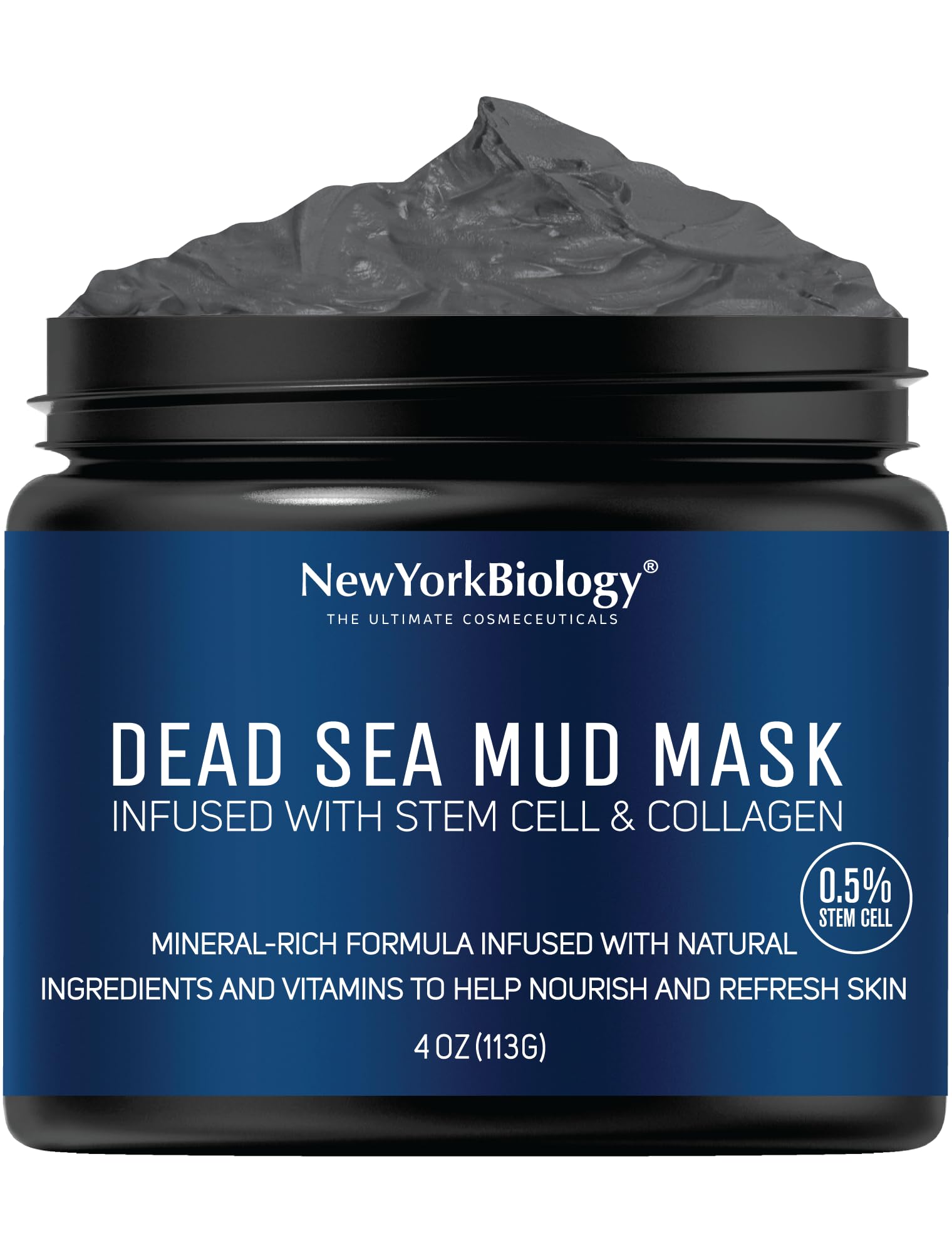 New York Biology Dead Sea Mud Mask for Face, Body | with Stem Cell and Collagen | Spa Quality Pore Refiner for Oily Skin | Natural Skincare for Women,