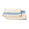 LinenMe Blue Striped Provence Linen Hand and Guest Towels, Set of 2, Natural