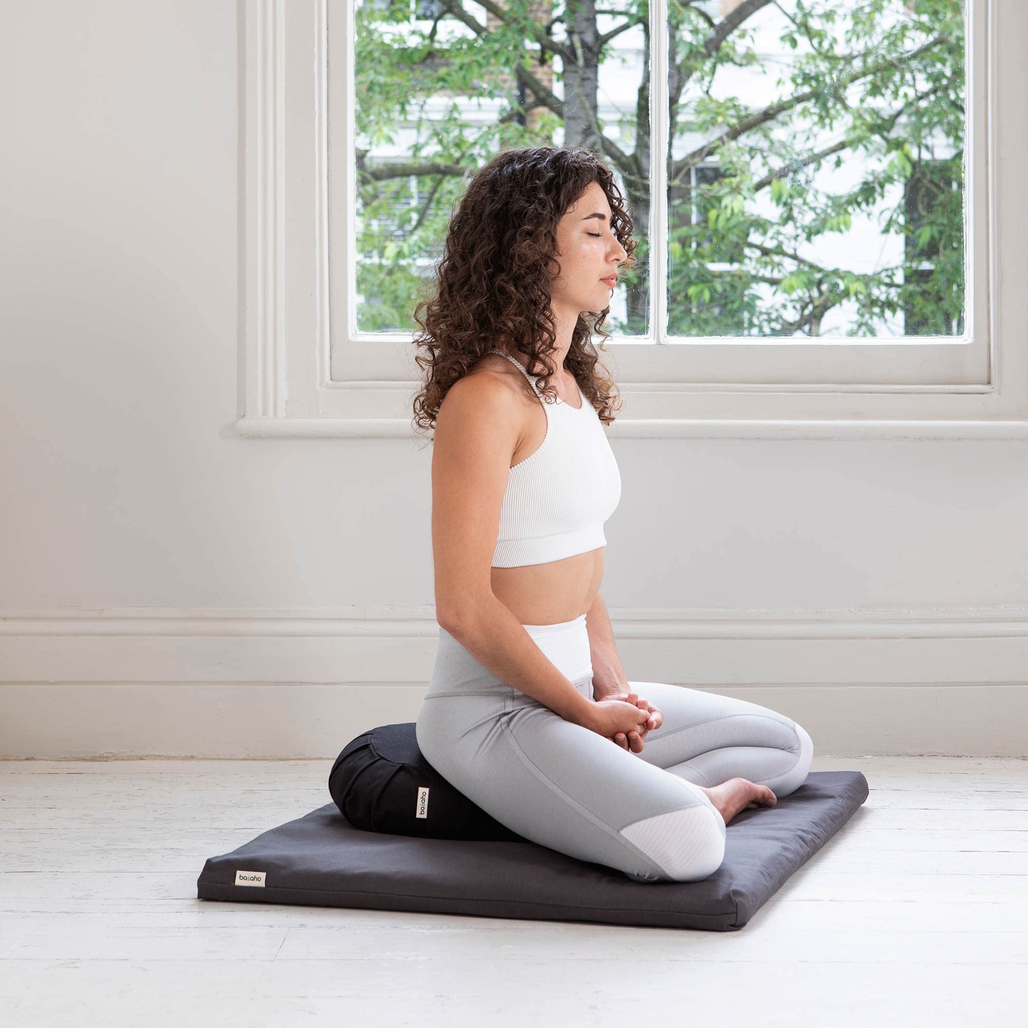 basaho Zabuton Meditation Mat | Organic Cotton | Recycled Fibre Filling (Natural)
