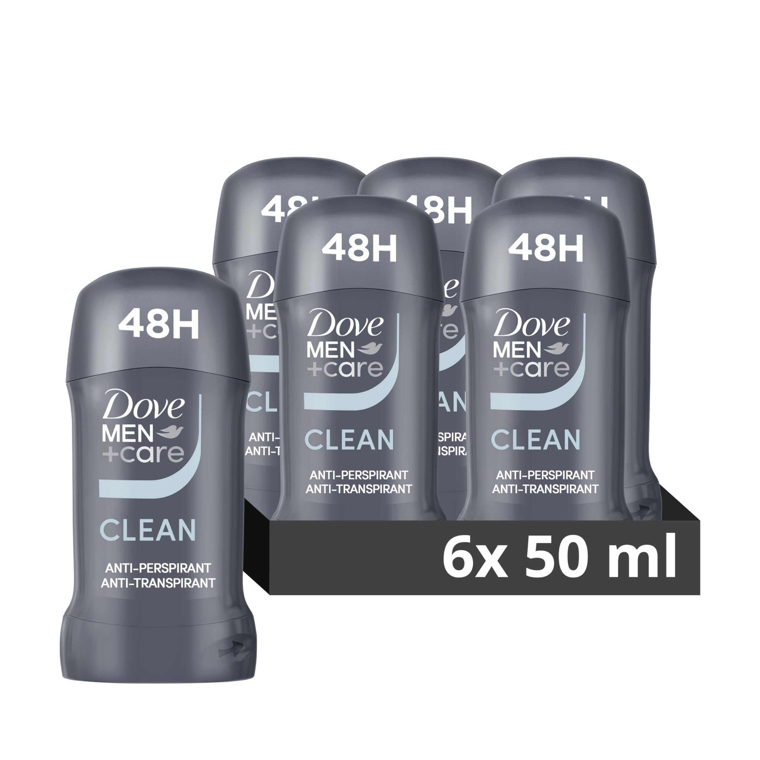 Dove Men+Care Clean Comfort with ? moisturising cream Men's Antiperspirant Deodorant Stick for 48 hour protection against sweat and odour 50 ml, Pack
