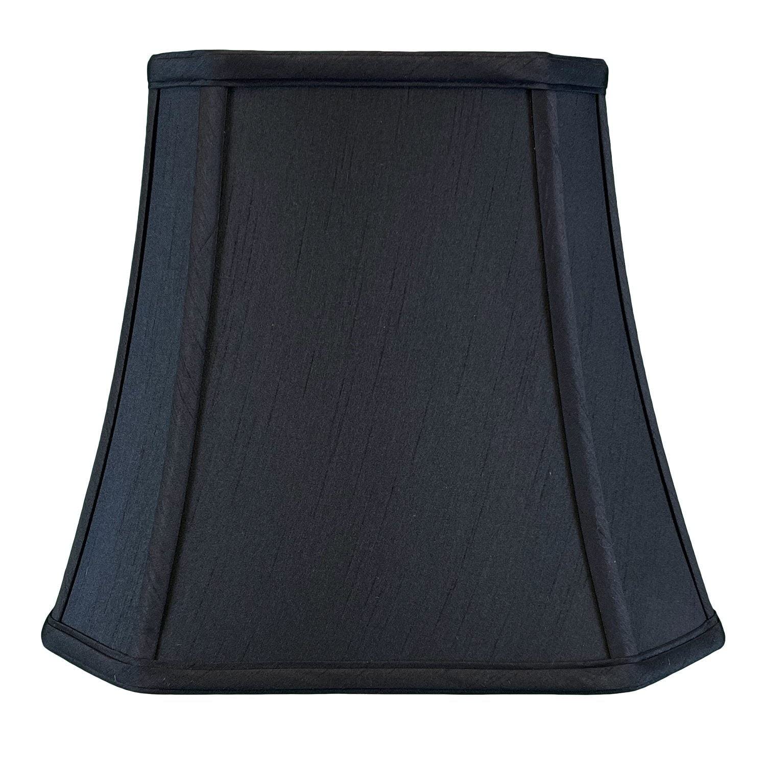 Royal Designs Square Cut Corner Bell Lamp Shade, Black, 5 x 10 x 8.75