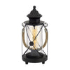 Eglo Bradford Table lamp, 1-Flame Vintage Table Light, Lantern, Bedside lamp Made of Steel, Colour: Black, Glass: Clear, Socket: E27, incl. Switch