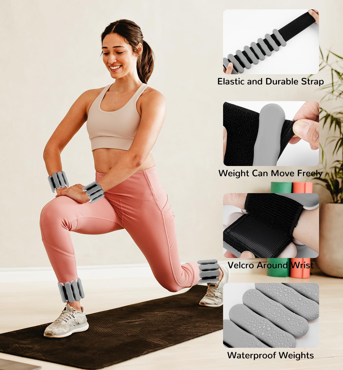 Wrist Weights for Women Adjustable Arm Weights 1 Pair 1.5 KG Ankle Weights Leg Weight for Men 0.75 KG Each Wrist Weight Walking Weighted Wristbands