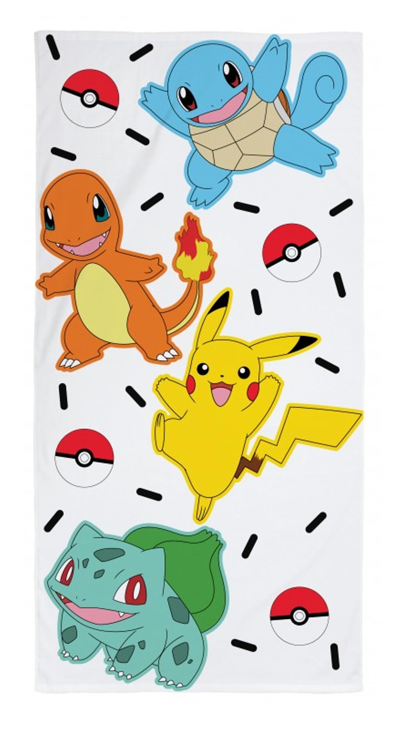 Pokemon Pikachu Schiggy Fandom Glumanda - Beach Towel Bath Towel - 100% Cotton - Dimensions 70 x 140 cm - POK-1049