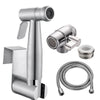 Home Handheld Bidet Baby Toilet Set with Faucet Spray, Hose and Fitting, Perfect for Washing Hair or Wash Basin (Silver)