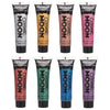 Face & Body Metallic Paint by Cosmic Moon - Water Based Face Paint Makeup for Adults, Kids - 12ml (Set of 8)