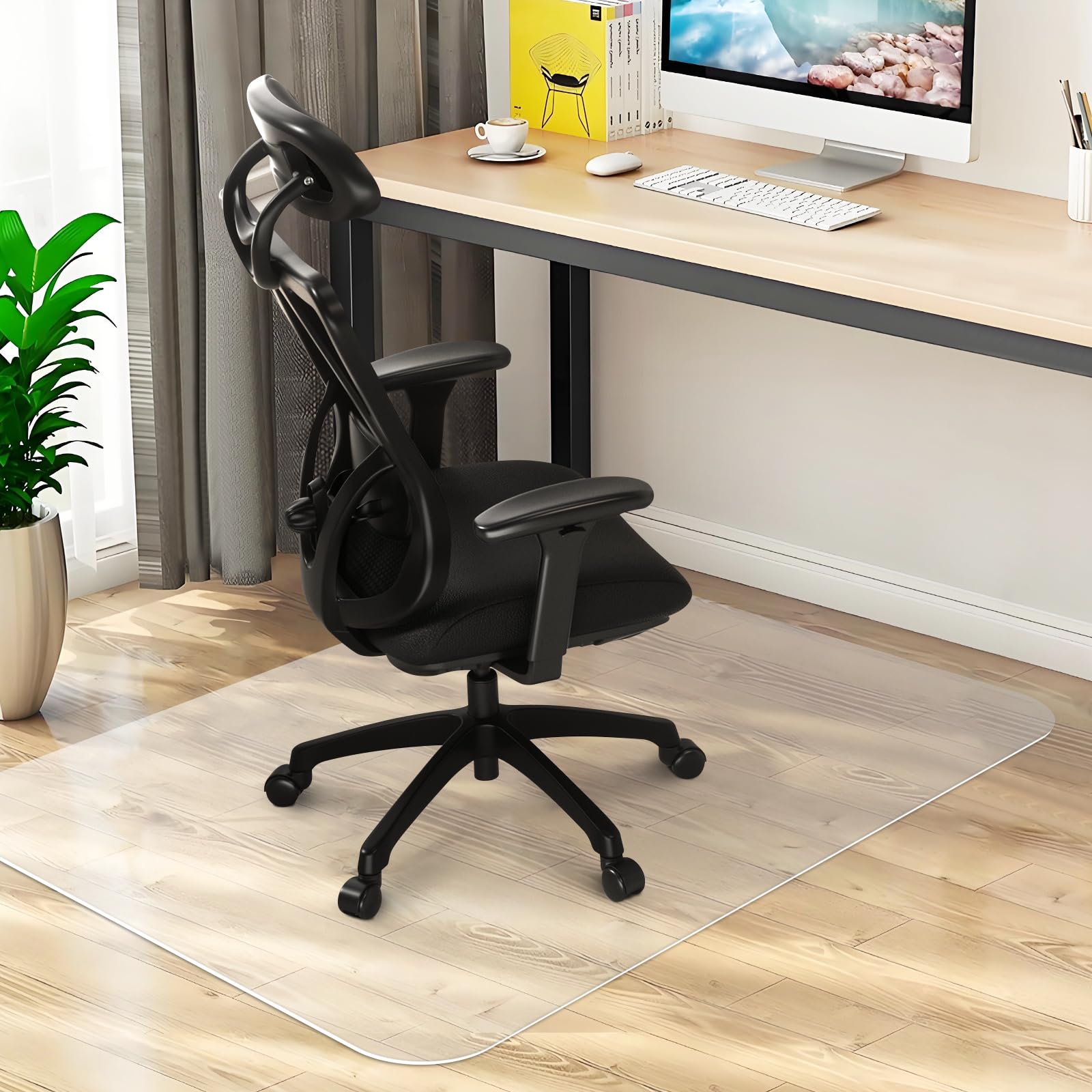 Chair Mat for Hard Wood Floors - Heavy Duty Floor Protector - Easy Clean (47''59'')