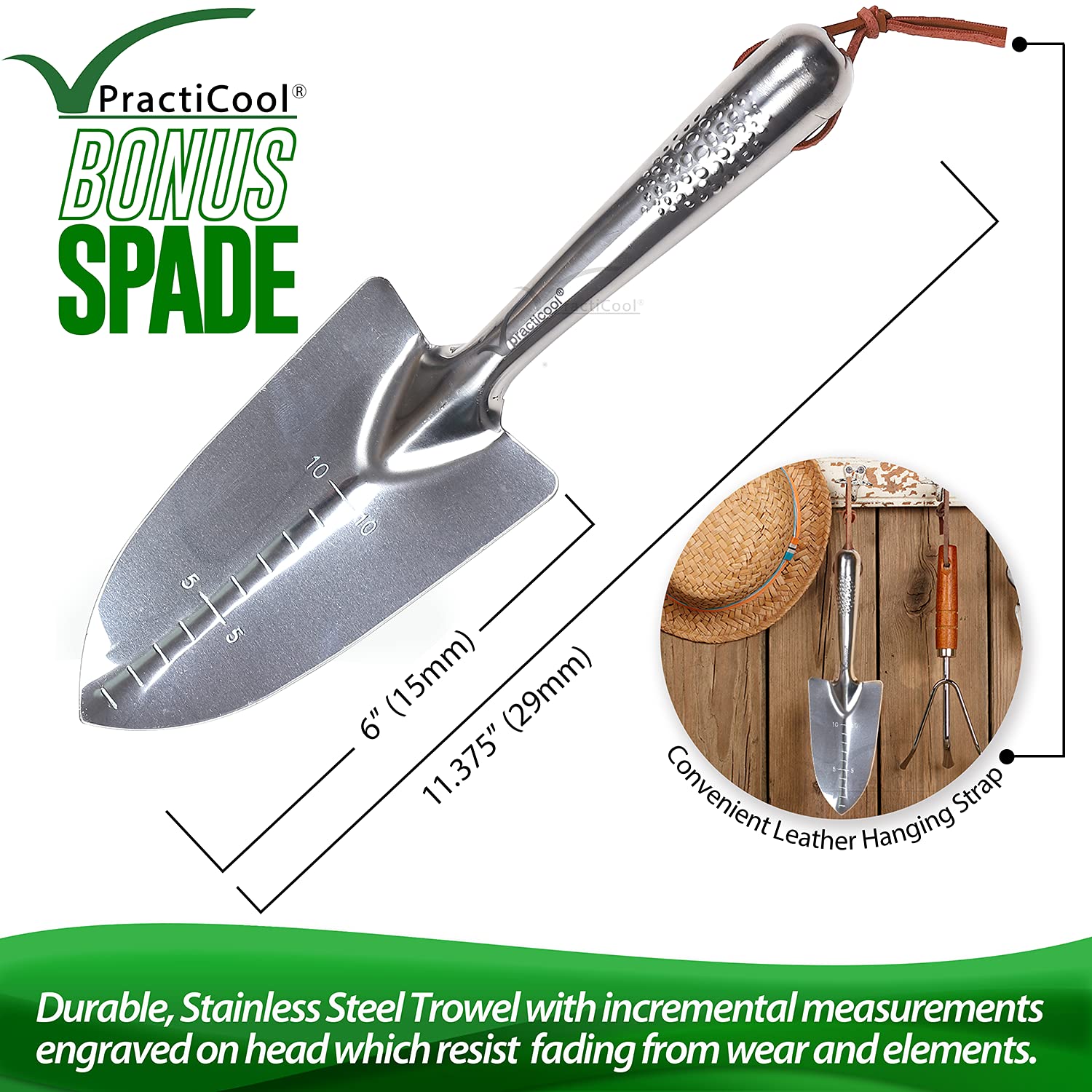 Practicool garden potting mix sieve - stainless steel riddle - soil sifting pan - with 8 interchangeable filter mesh sizes - 2,3,4,6,7,9,11,12 mm and
