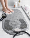Yolife Shower mat Non Slip Bath Mat,40X80 CM Shower Foot Scrubber Mat with Removable Pumice Stone,TPE Shower Stall Mat Foot Cleaning Massage with