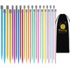 Reessy Coloured Knitting Needles Set-25cm Long, 28 Pcs/14 Pirs 2 mm-10 mm Aluminium Single Pointed Needle, Long Knitting Needles, Straight Metal