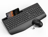 Wireless Keyboard and Mouse Combo, Full-Size Ergonomic Keyboard with Wrist Rest, Phone Holder, Sleep Mode, Silent 2.4GHz Cordless Set for Computer,
