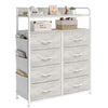 Mintnook Bedroom Chest of Drawers, 8 Fabric Drawers Storage Cabinet with 2-Tier Wood Shelves, Large Storage Organizer Unit for Bedroom, Kids room,