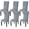 Fuloon Velvet Cahir Cover Grey Chair Covers Furry Seat Slipcover Outdoor Armless Chair Covers Dining Chair Covers Set of 6
