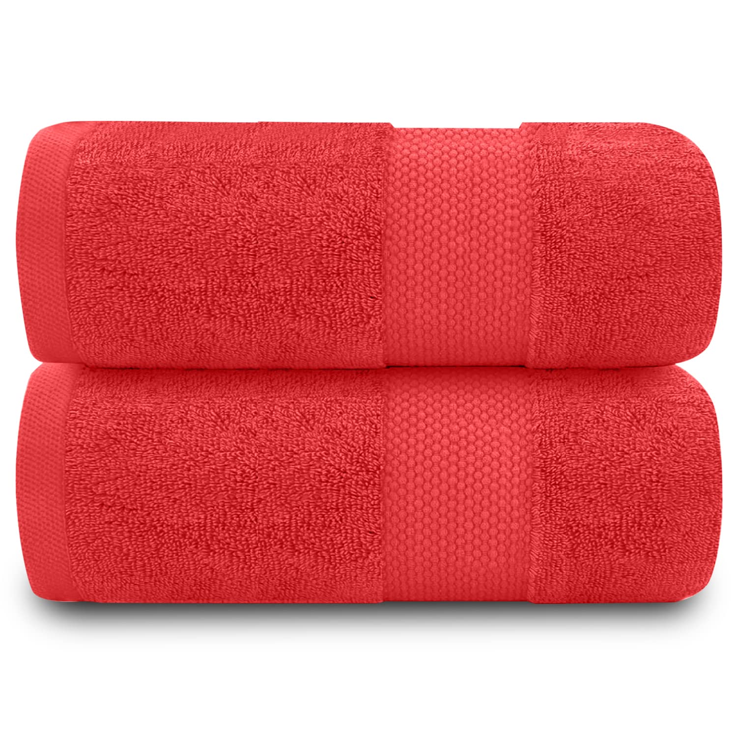 GC GAVENO CAVAILIA Fade Resistant Bathroom Set, 700 GSM Premium Quality Extra Absorbent 100% Cotton, Egyptian, Wine, 2PK Bath Towel