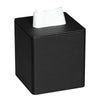 MEIBOOCH Tissue Box Cover PU Leather Square Tissue Box Holder with Magnetic Bottom for Bathroom Bedroom or Office (Black)
