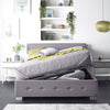 Aspire Beds Upholstered Side Opening Storage Ottoman Bed in Steel Plush Velvet, Grey Linen or Silver Crushed Velvet Fabrics - Linen (Double 4ft6 135 *