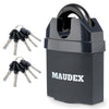 Maudex? MDL60 Heavy Duty Padlock with 10 Keys - [Anti Drill, Anti Pick Cylinder] - [Closed Shackle] - Outdoor Padlock for Shed, Gate, Garage,