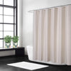 Flax Linen Like 240GSM Heavy Weight Fabric Shower Curtain for Bathroom with Hooks Hotel Luxury Washable, Ivory, 180x180 cm