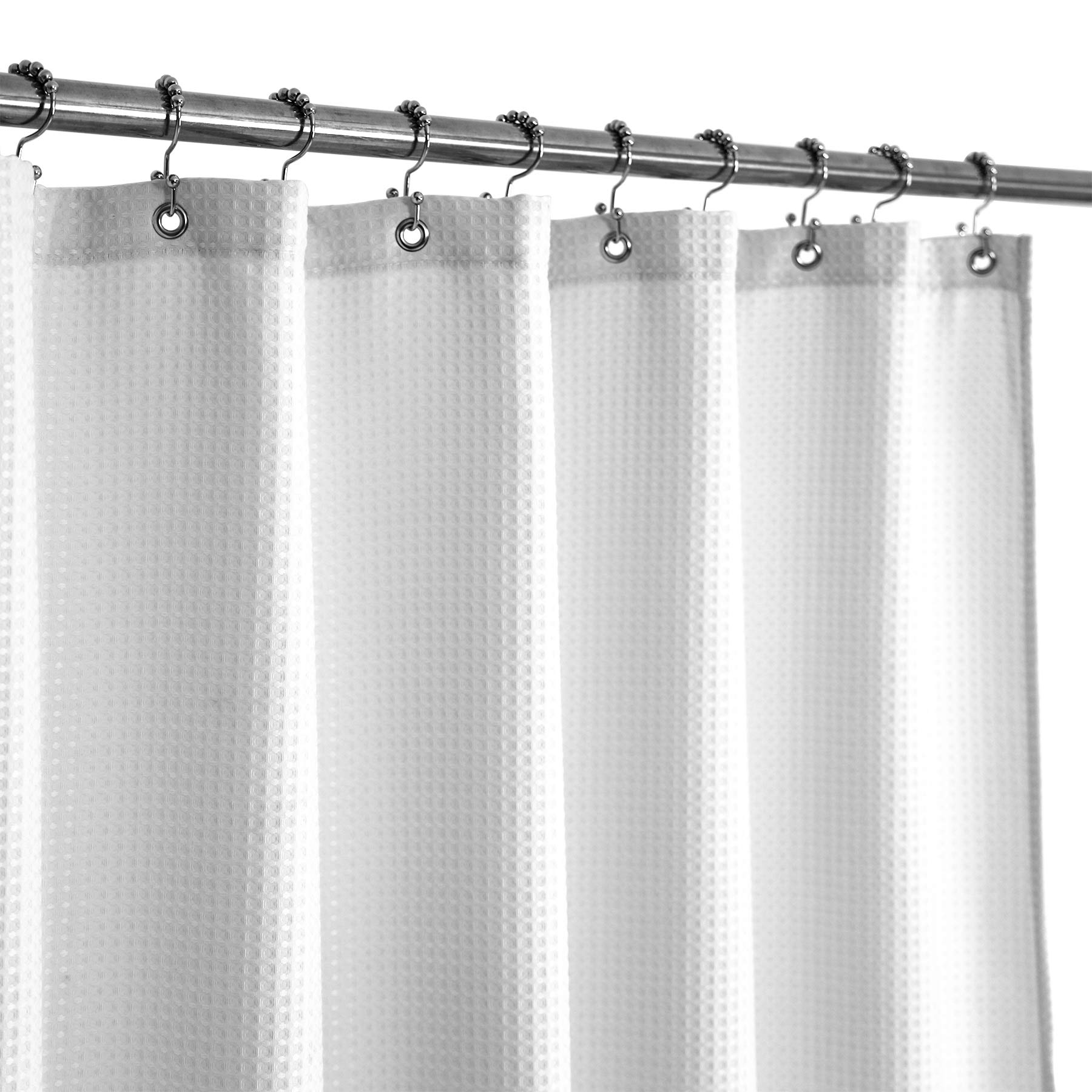 Barossa Design Fabric Shower Curtain Waffle 71Wx66L(Short) White