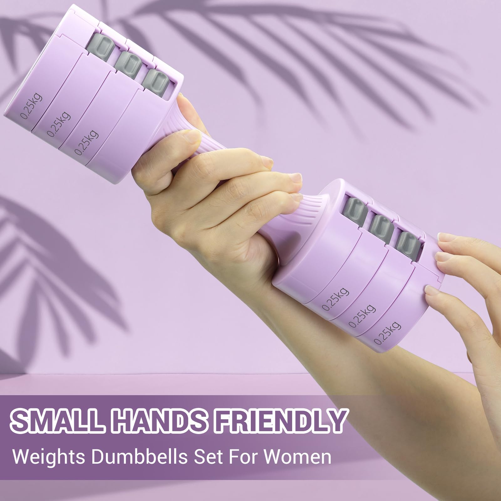 Sportneer Adjustable Dumbbells Set: Each 1kg/1.5kg/2kg/2.5kg (2kg-5kg per Pair), 4-in-1 Dumbbells Set Women, Weights for Women, Adjustable Dumbbell
