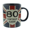 80th Birthday Gift - Union Jack Mug Vintage Style