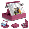KDD Book Stand for Reading, Multi-Angle Viewing Reading Pillow Stands with Organizer Tray for Lap, Bed, Desk and Couch, Foldable Tablet Pillow Holder