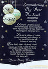 Loving Memory Christmas Graveside Memorial Card - My Dear Husband 6" x 4"