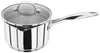 Stellar Profile Stainless Steel Draining Saucepan with Glass Lid 16cm 1.6L, Induction Ready, Oven Safe, Dishwasher Safe