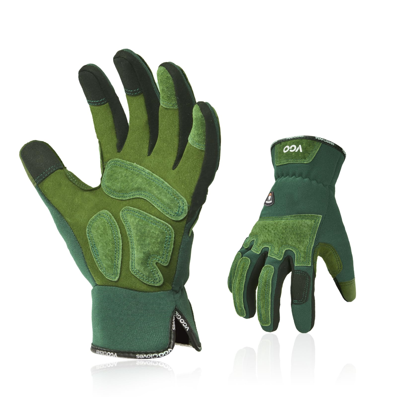 Vgo... Gardening Gloves Women Touchscreen Thornproof, Utility Work Gloves in Pig Leather for Garden Building Warehouse, Dexterity & Breathable