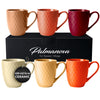 MIAMIO  6 x 400 ml  Coffee Mug Set/Mug - Modern Ceramic Mug Matt - Coffee Mug Large - Palmanova Collection (Red)