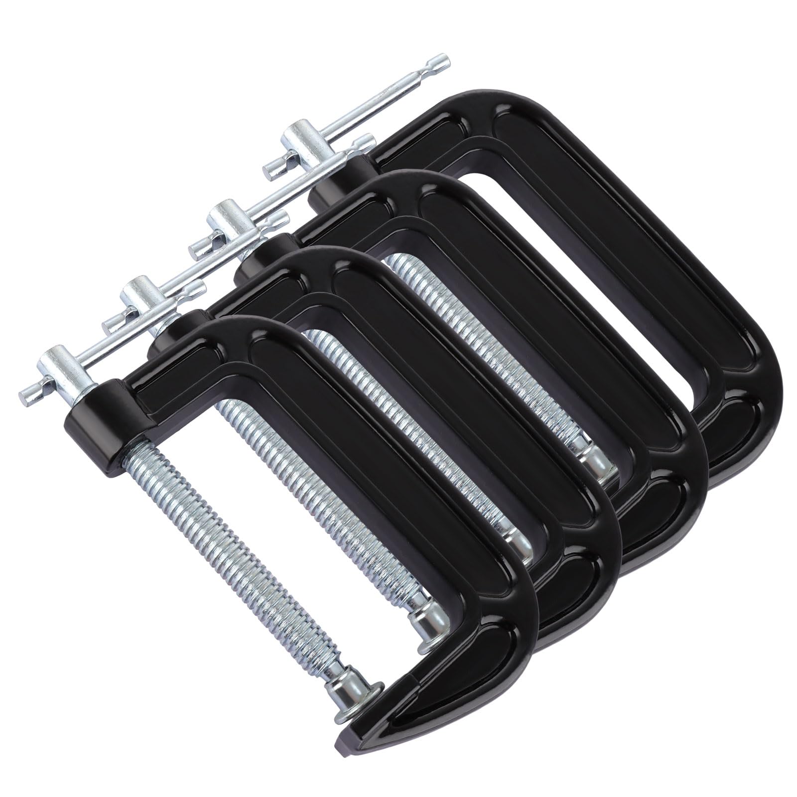 WOPPLXY 4 PCS G Clamp 4inch, 150mm Steel G-Clamps Heavy Duty, Industrial Strength C Clamp for Woodwork, Welding and Building
