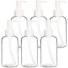 Youngever 6 Pack Re-usable 250ml Plastic Pump Bottles, Refillable Plastic Pump Bottles with Travel Lock (Clear)
