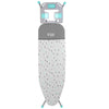 Russell Hobbs LA083234AQUA2FEU7 Collapsible Ironing Board ? Foldable Ironing Table, Thick Felt Underlay with Stylish Cotton Cover, 7 Height Positions,