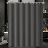 Lerores Shower Curtain, 180 x 220 cm, Dark Grey, Weighted Hem, Anti-Mould Textile, Water-Repellent, Washable Polyester Fabric Bath Curtains for
