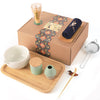 Artcome Japanese Matcha Tea Set, Matcha Bowl with Pouring Spout, Tea Tray, Matcha Whisk, Ceramic Whisk Holder, Matcha Powder Caddy, Handmade Matcha