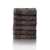 ALCLEAR set of terry hand towels, range of soft and highly absorbent towels, OEKOTEX 100 certified, 5 colours & 5 sizes, colour: ANTHRACITE, 6 x face