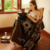 HORIMOTE HOME Aztec Throw Blanket With Soft Sherpa Fleece, Navajo Native Style Warm Boho Throw for Outdoor Camping,Home Work,Sofa, Bed, 152 x 203cm,