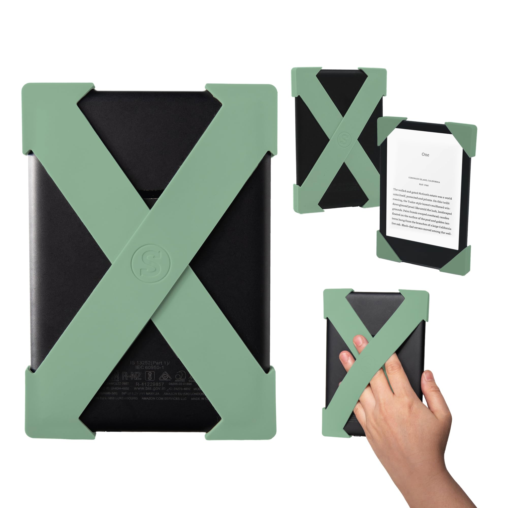 Strapsicle Hand Strap for Kindles & Kobos ? Fits Kindle Basic Gen 11 & 12, Kobo Nia ? 2 Pack Lightweight Grip ? Small ? Sage