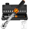13PCS Bike Torque Wrench Set 3-25 Nm, Small Torque Wrench 1/4 Drive, Dual-Direction Adjustable 72 Teeth, ?3% Accuracy, with Extension Bar, Socket Bits