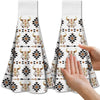 CUTHOLLOW Western Pattern Tea Towels for Kitchen with Loop, Set of 2 - Soft & Super Absorbent Microfiber Decorative Hanging Dish & Hand Towel, Tea,