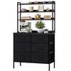 Mintnook Chest of Drawers, Fabric Dresser with 6 Drawers, Tall Chest of Drawers with Open Storage Shelf, 3-in-1 Storage Organizer Unit for Bedroom,