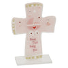 Glass Reflection Sentiment Cross with Verse Baby Girl Keepsake Gift
