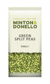 Minton & Donello - Organic Green Split Peas, Nutrient-Rich, Ideal for Soups & Stews, 6 x 500g