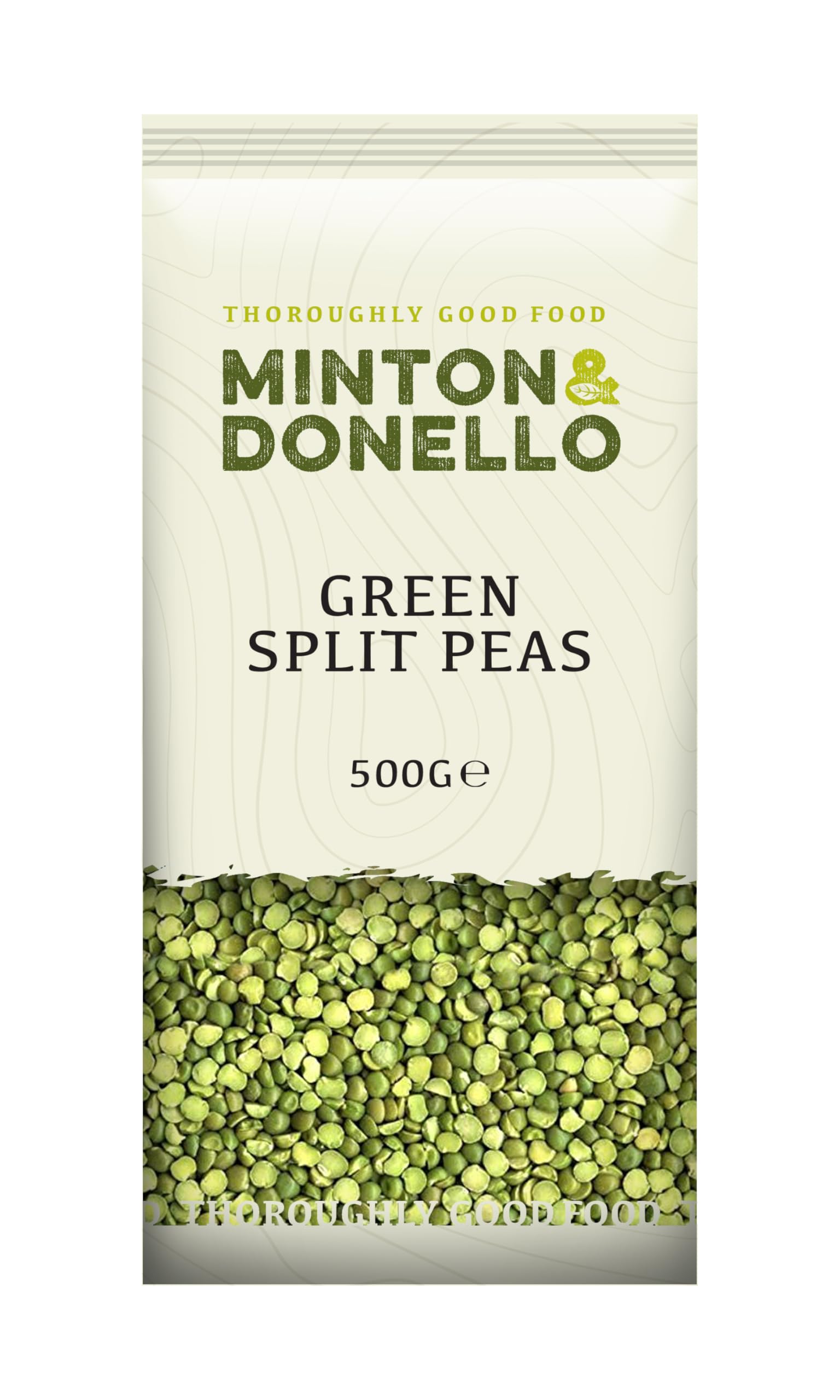 Minton & Donello - Organic Green Split Peas, Nutrient-Rich, Ideal for Soups & Stews, 6 x 500g